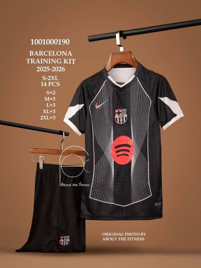 کیت تمرینی بارسلونا 2025/26 تیشرت با شورت