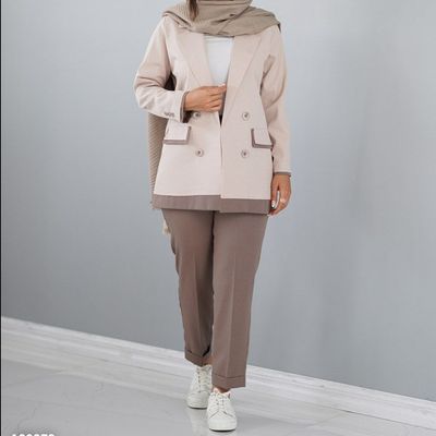 کت و شلوار سوران لنینت استخوانی نسکافه ای