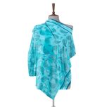 روسری طرح نقش جاوید آبی