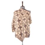 روسری طرح اسلیمی قهوه ای
