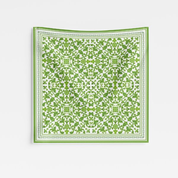 روسری طرح  نقشینه سبز