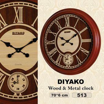 ساعت دیواری دیاکو دوموتوره چوبی | دارای رنگبندی متنوع