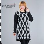 تونیک مانتویی بافت طرح لوزی