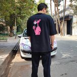 تیشرت %100 پنبه طرح پلنگ صورتی کد 103