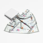 روسری طرح  گل قاصدک نیلی