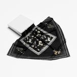 روسری طرح گل زنبق مشکی  رنگ