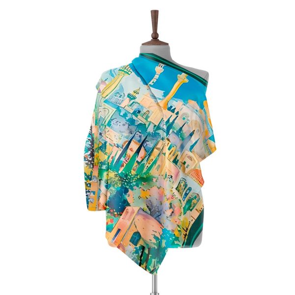 روسری طرح نگارستان شرقی  ابرنگی