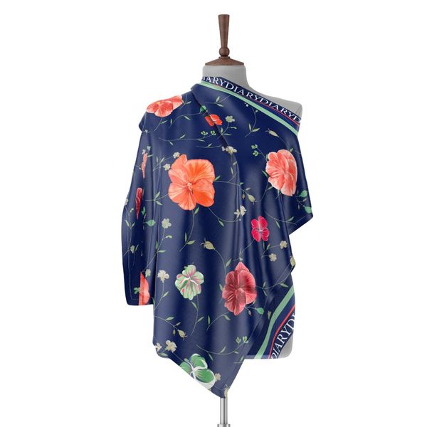 روسری طرح بنفشه ایرانی تیره