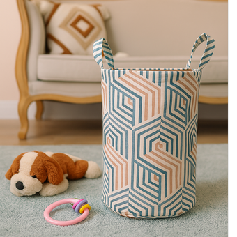 باکس اسباب بازی نظم دهنده طرح هندسی مدرن اتاق کودک کد 5415 (ارسال رایگان)