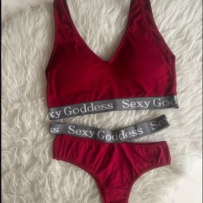 ست نیم تنه و شورت نخی قرمز