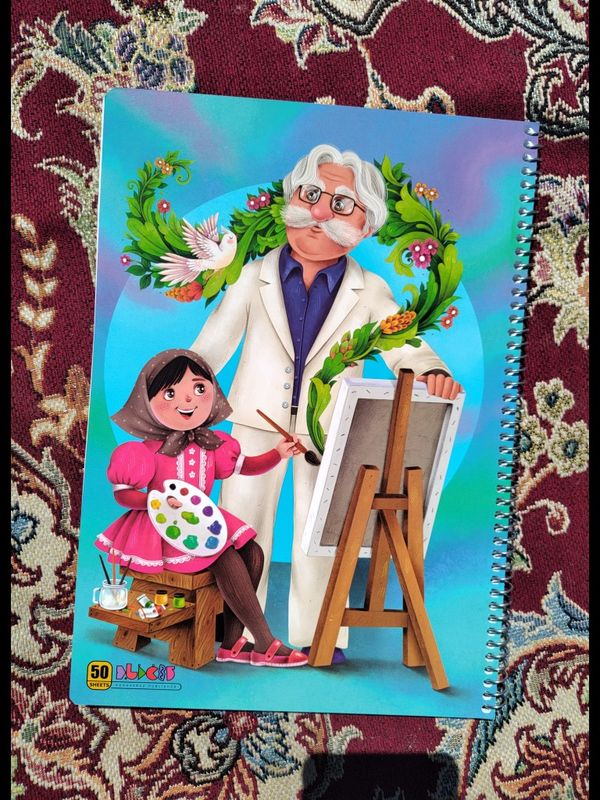 دفتر نقاشی رحلی طرح استاد فرشچیان