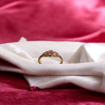 انگشتر طلایی با نگین گلبهی کد S332