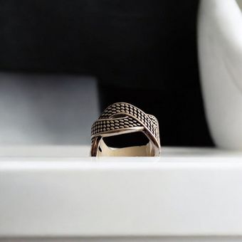 انگشتر نقره سیاه قلم طرح مار کد S339