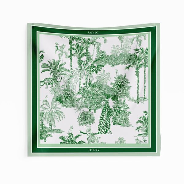 روسری جنگل ایرانی سبز  رنگ