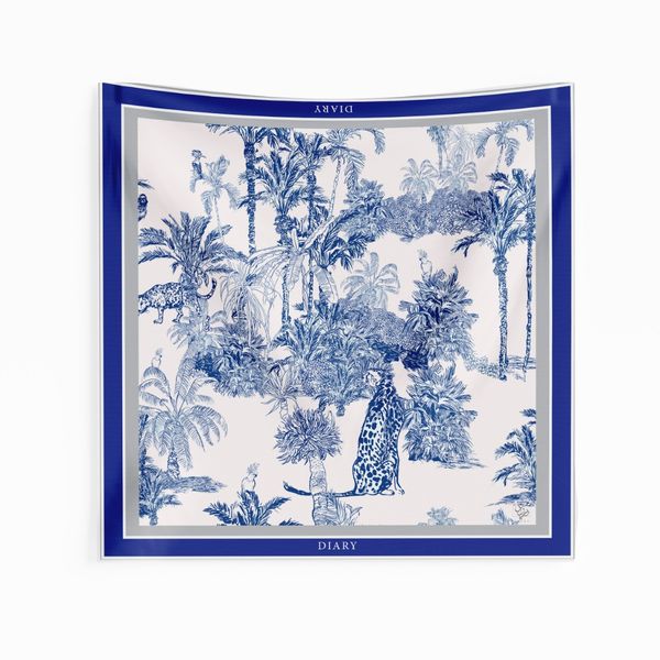 روسری طرح جنگل ایرانی آبی