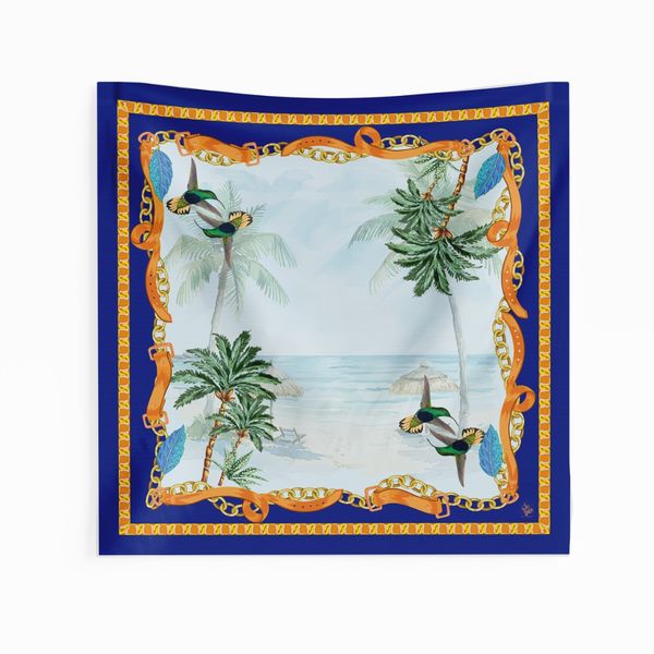 روسری طرح کیش و پرنده قبا سرمه ای تیره