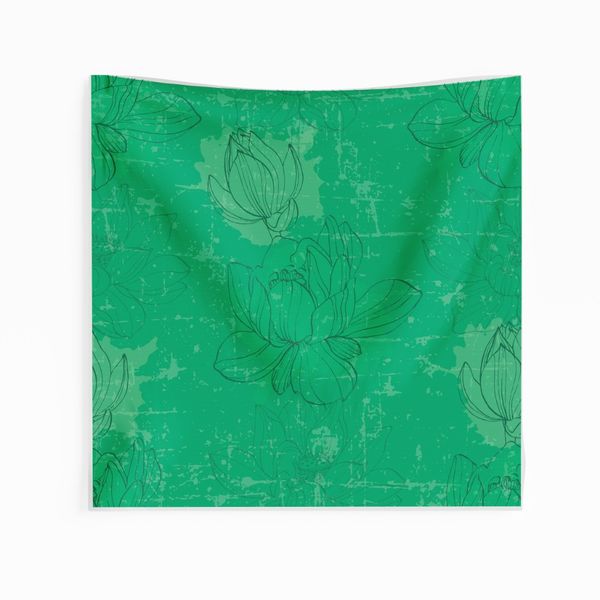 روسری نیلوفر آبی سبز رنگ