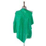 روسری نیلوفر آبی سبز رنگ