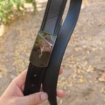 کمربند چرم طبیعی مردانه تک لایه گاوی با سگک پلاکی KG35PA5