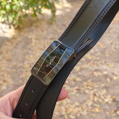 کمربند چرم طبیعی مردانه تک لایه گاوی با سگک پلاکی KG35PA12