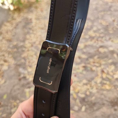 کمربند چرم طبیعی مردانه تک لایه گاوی با سگک پلاکی KG35PA10