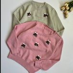 بلوز بافت موهر طرح برجسته وارداتی