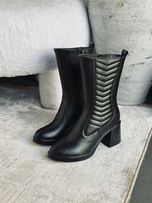 نیم بوت چرم دوخت هفتی