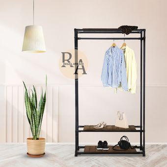 رگال تک آویز با سه طبقه چوبی