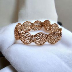 دستبند کشی طلایی طرح برگ کد S223