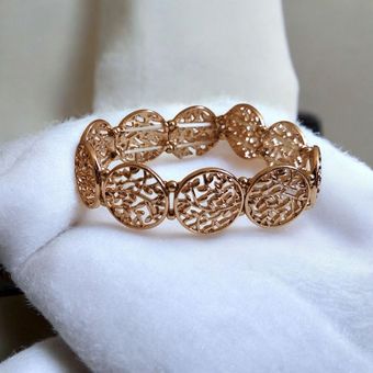 دستبند کشی طلایی طرح برگ کد S223