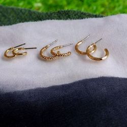 پک گوشواره میخی آبکاری طلا کد S126