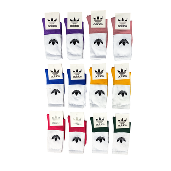 جوراب ساق بلند میکس دو رنگ آدیداس جین 12تایی کد 12203400
