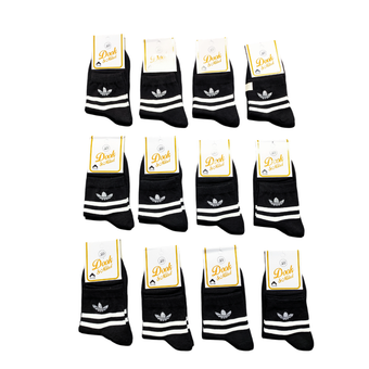 جوراب نیم ساق آدیداس مشکی جین 12تایی کد 12203700
