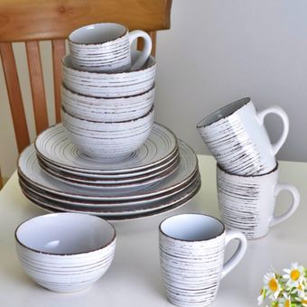 ست روستیک دایره ای سفید کرم