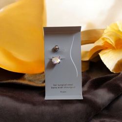 پیرسینگ ناف نگین هفت رنگ کد S194