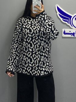 ست بلوز و شلوار بافت زنانه پلنگی