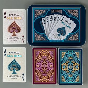 کارت بازی پادشاه دریا جعبه فلزی دو عددی