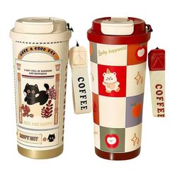 تراول ماگ دو حالته طرح گربه حجم 500ml