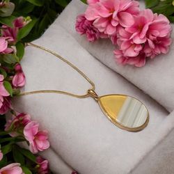 گردنبند طلایی با آویز اشکی کد N102