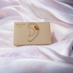 پک پیرسینگ گوش دوتایی آبکاری طلا کد P140