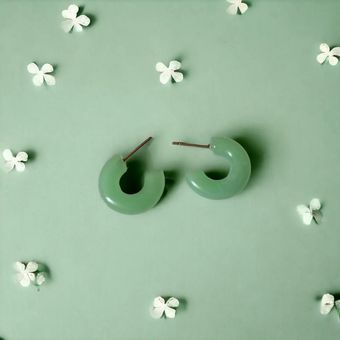 گوشواره میخی رزینی سبز کد P318