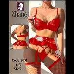 چهارتکه سوتین.شورت.دامن.جوراب زنبوری کد:8055