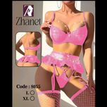 چهارتکه سوتین.شورت.دامن.جوراب زنبوری کد:8055