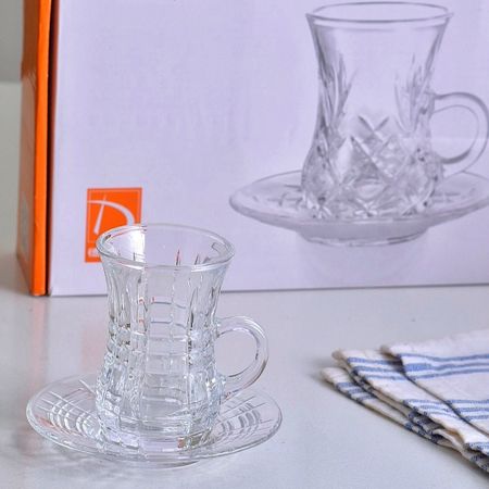 فنجون نعلبکی بلور