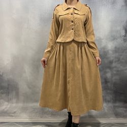 ست کت و دامن مخمل کبریتی بوخی کدDK103