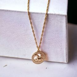 گردنبند آبکاری طلا برج جدی کد M113