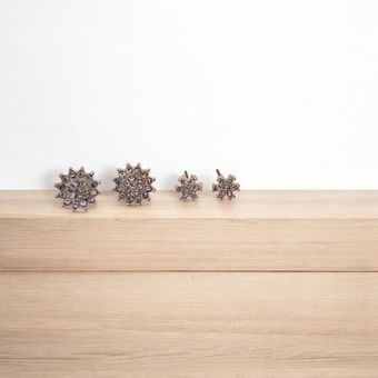 ست 2 جفتی گوشواره میخی طرح گل/ستاره - اندازه‌های مختلف کد C231