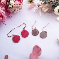 پک گوشواره عصایی نقره ای و صورتی کد C239