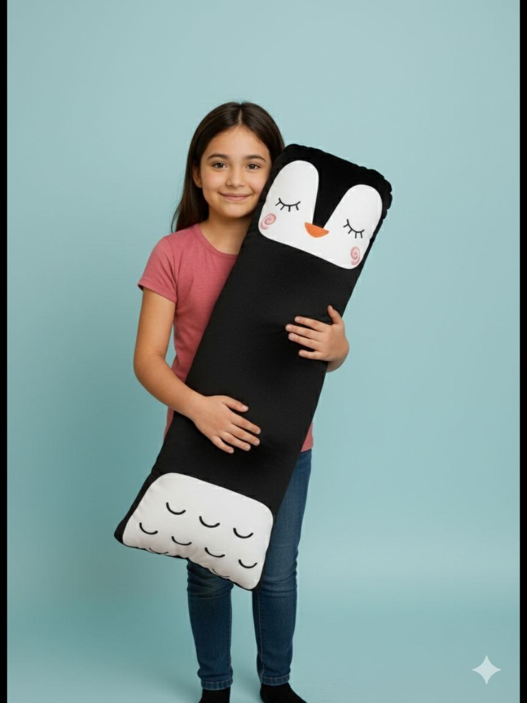 بالش فانتزی عروسکی بغلی پنگوئن  110×46