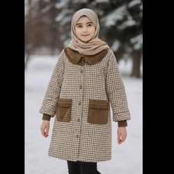 🧥 پالتو نوجوان دخترانه محیا | دوخت مزونی، گرم و شیک برای پاییز و زمستان